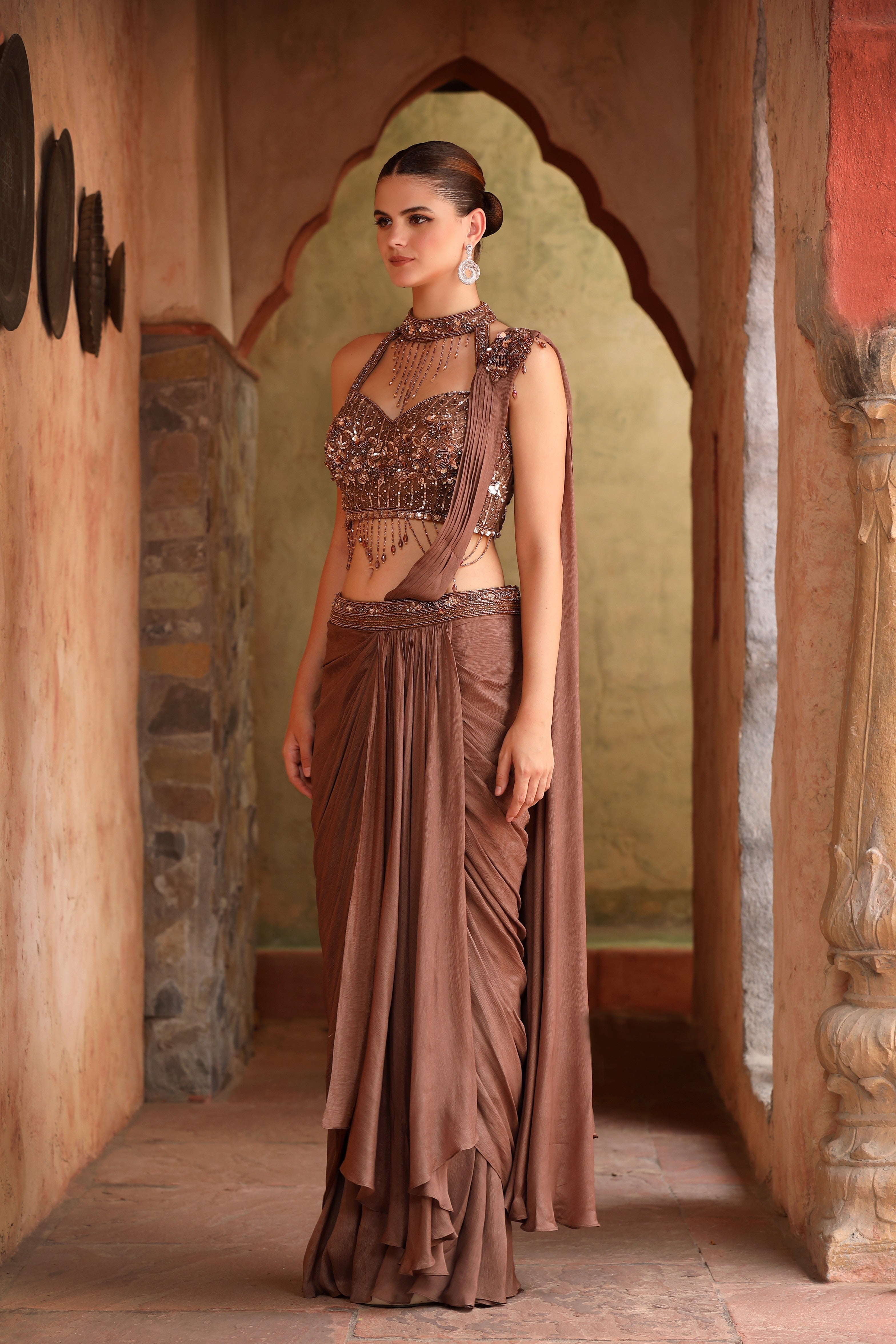 The Bronze Cascade Saree