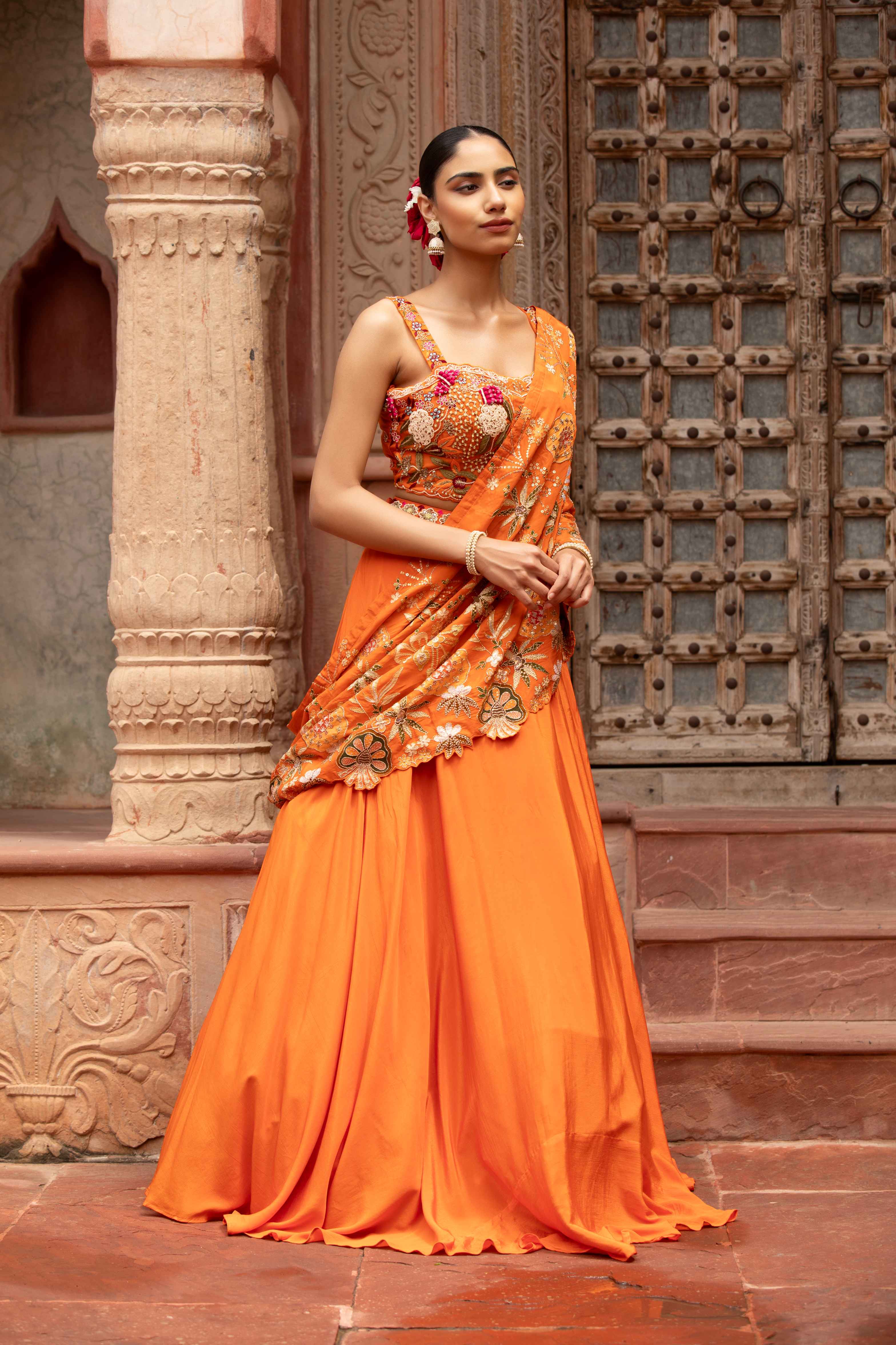 The Sunset Zardosi Lehenga Set