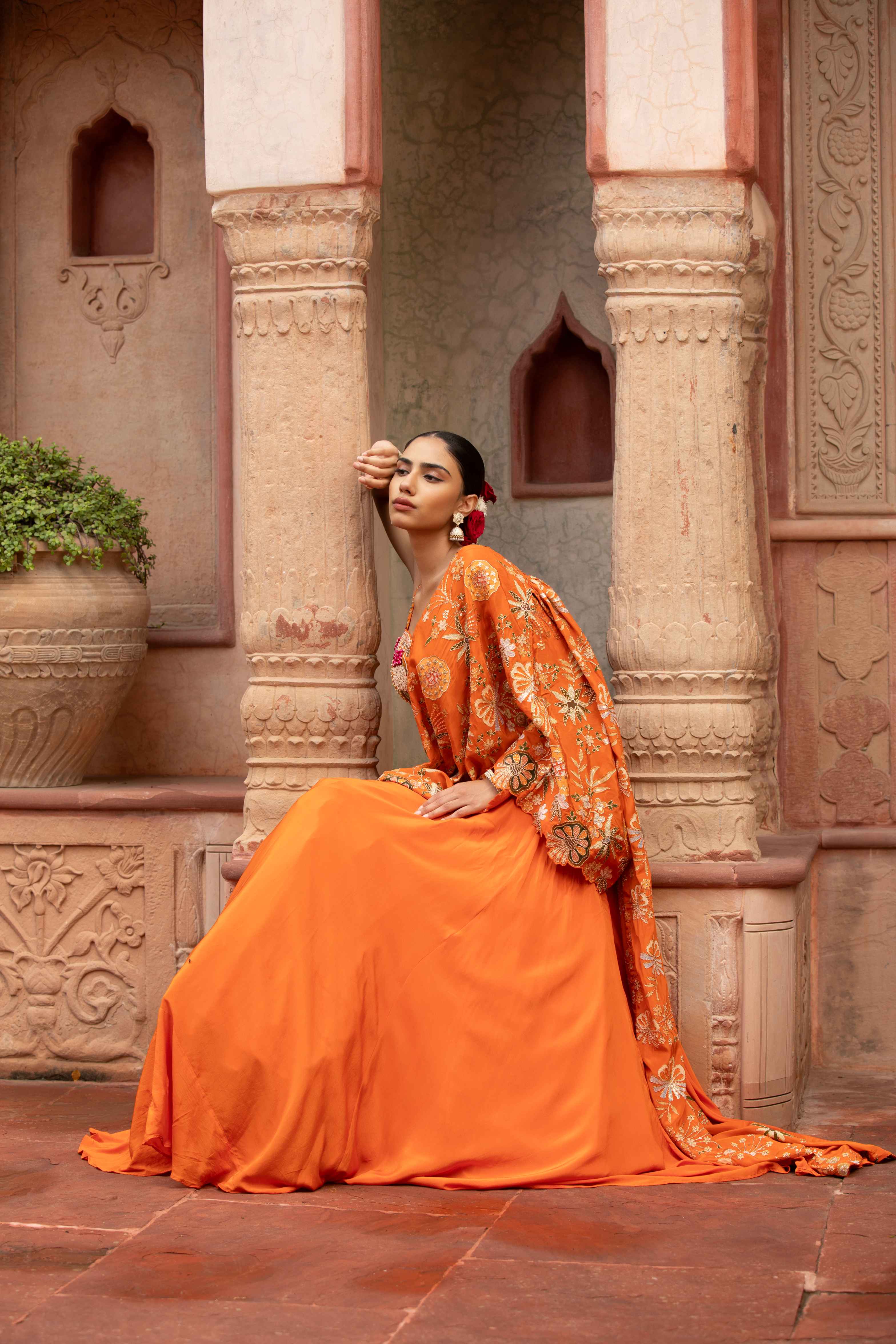 The Sunset Zardosi Lehenga Set