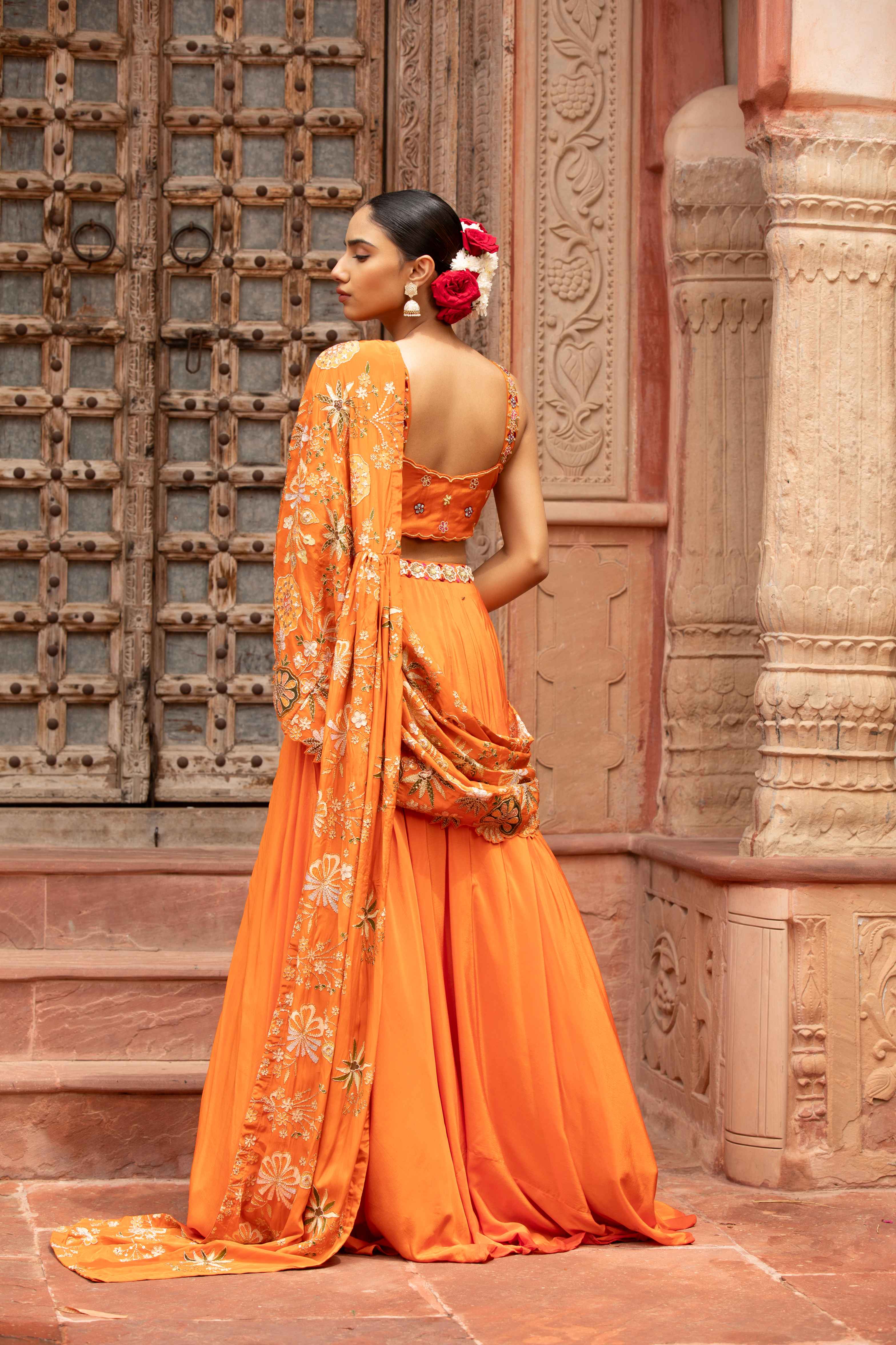 The Sunset Zardosi Lehenga Set