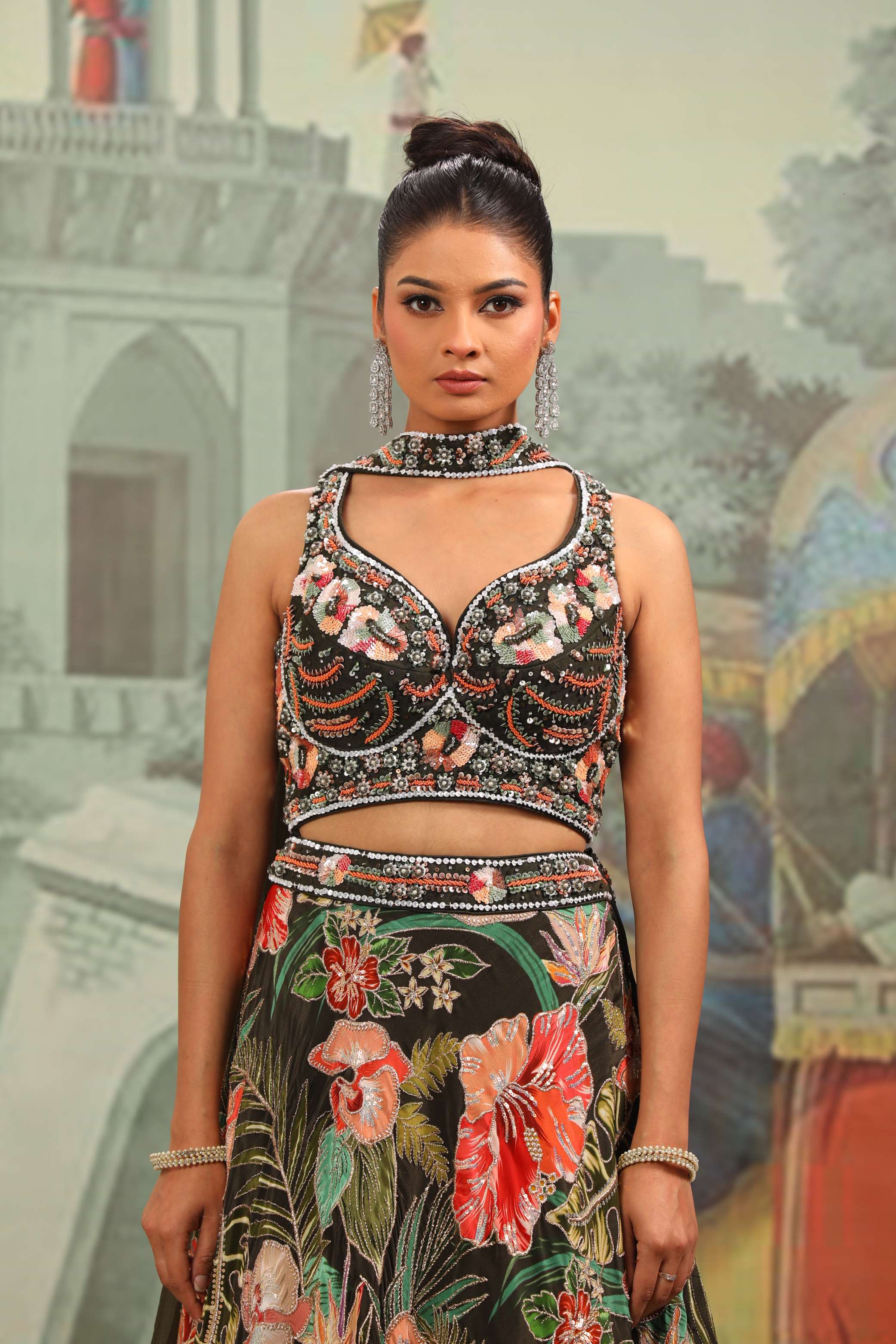 Midnight Botanical Regal Lehenga Set