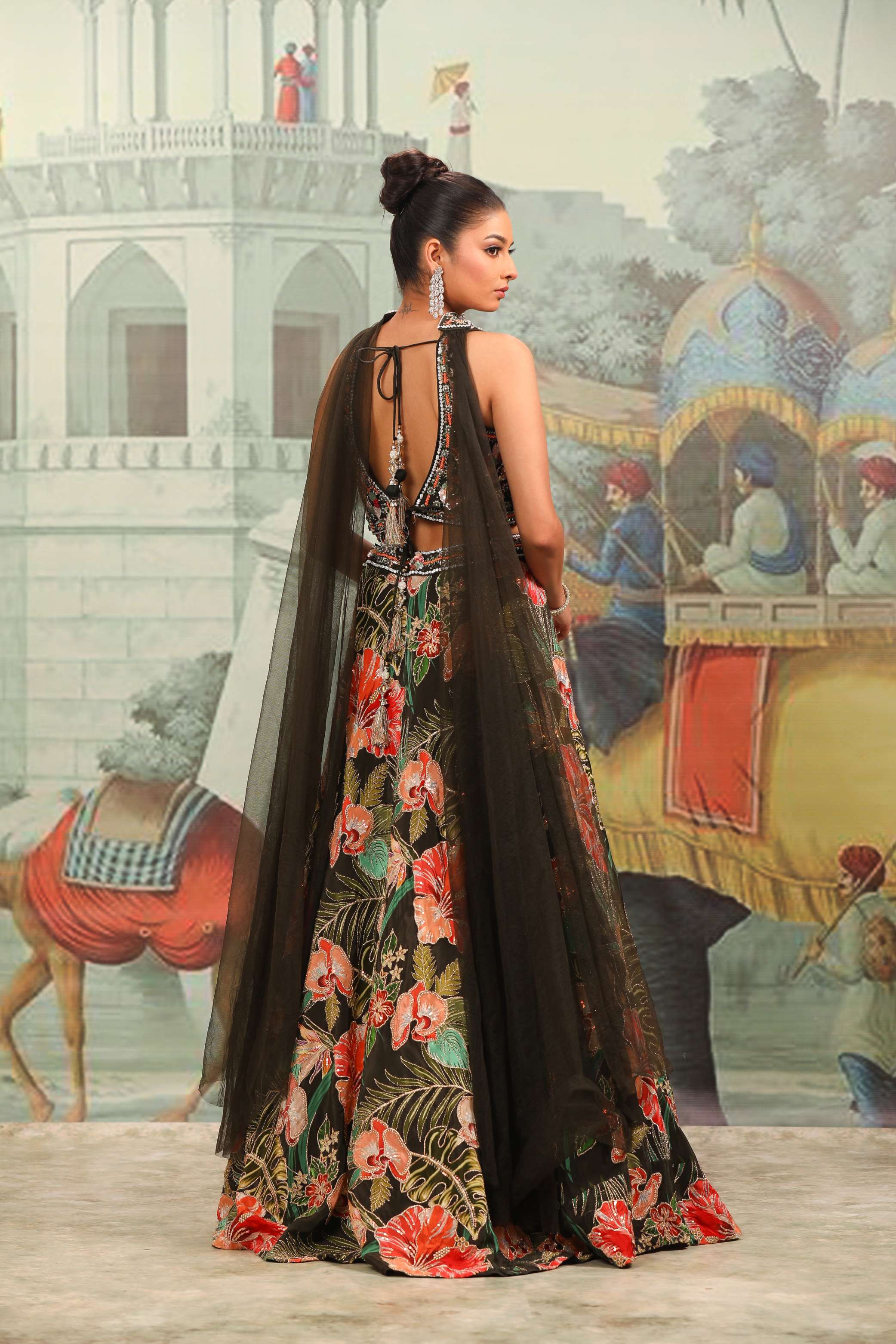 Midnight Botanical Regal Lehenga Set