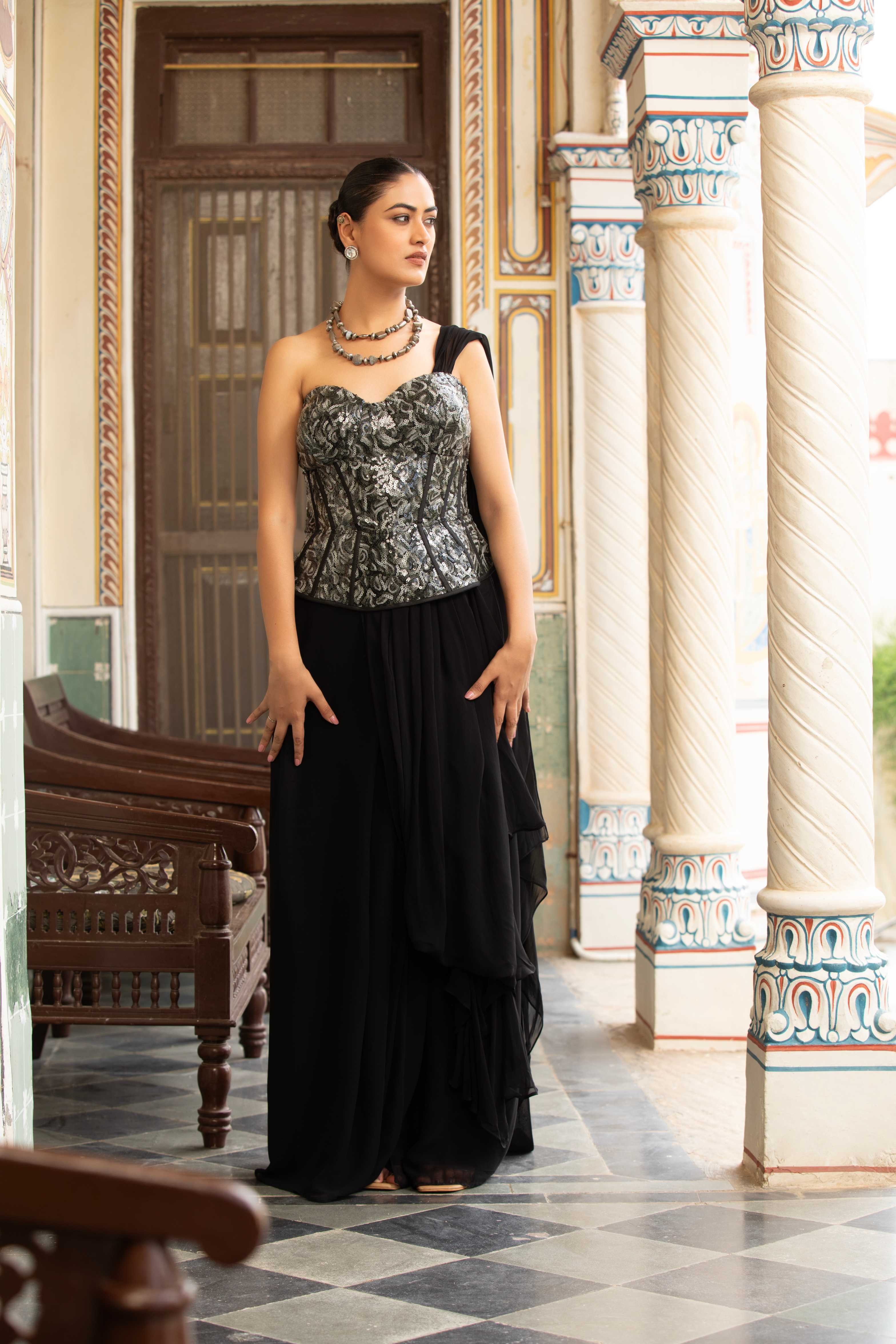 The Midnight Corset Two Piece