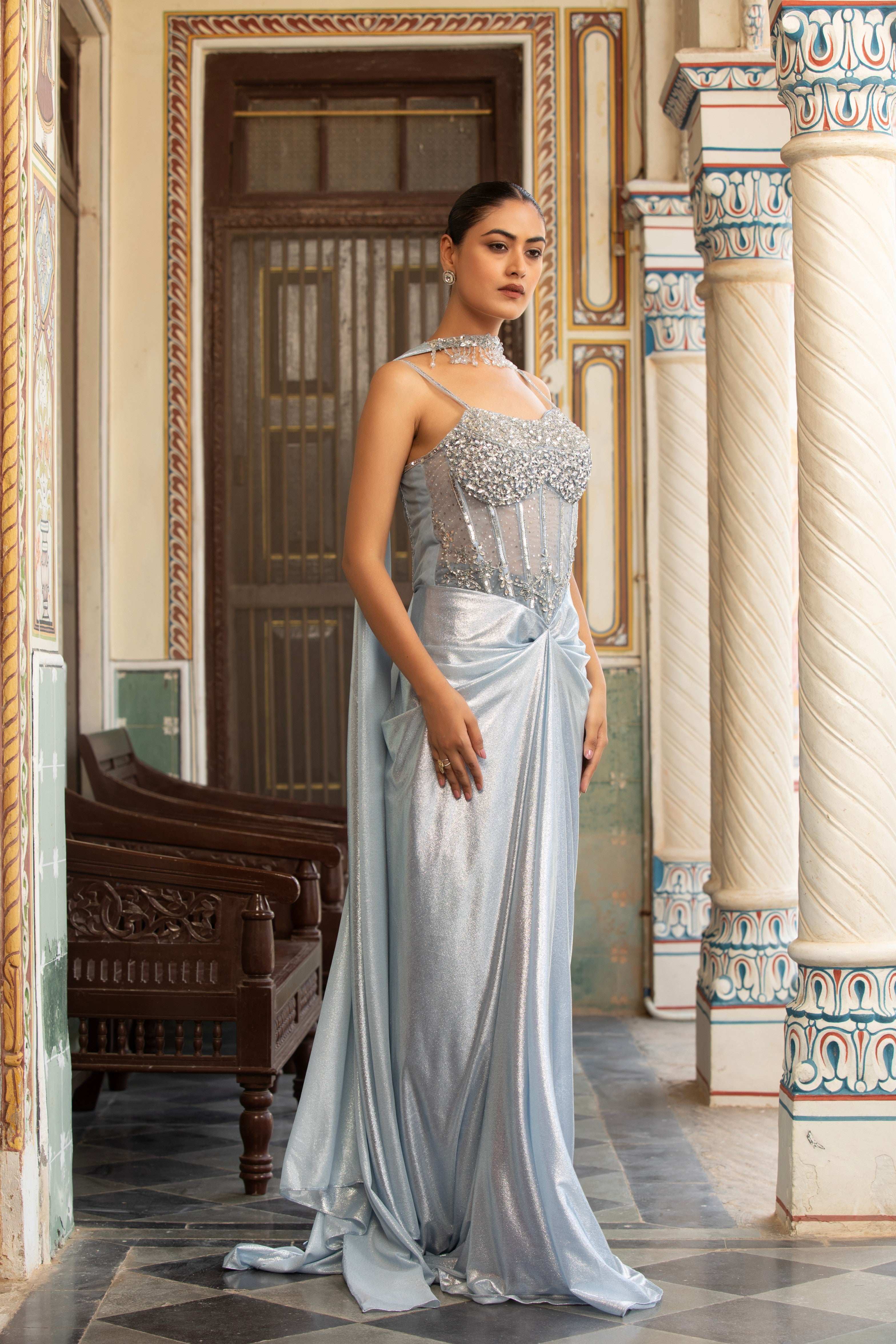 The Icy Blue Corset Gown