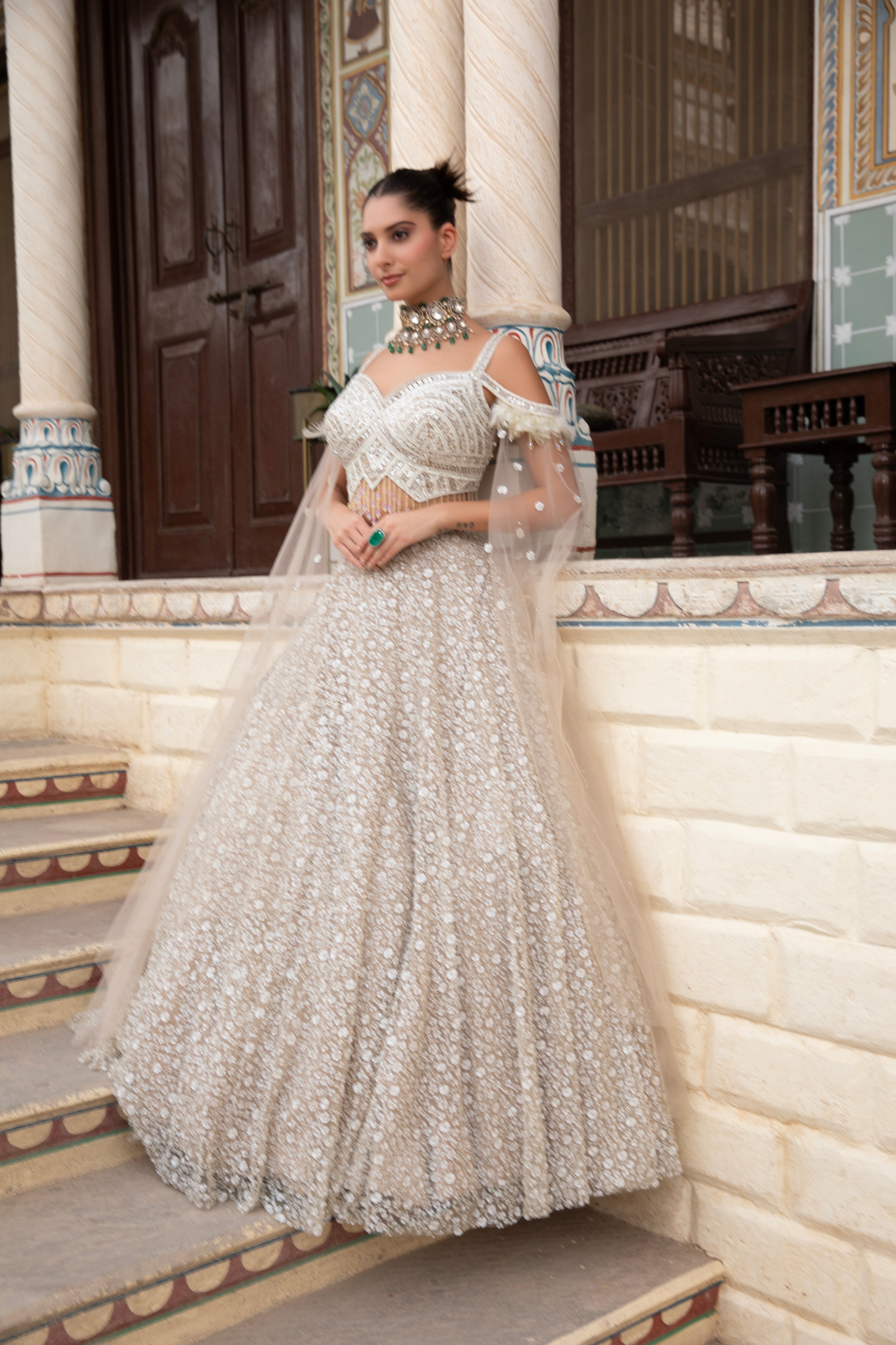 The Ivory Crystal Gala Lehenga Set