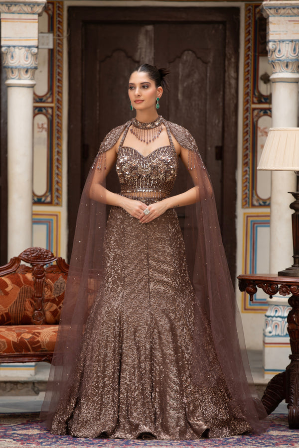 The Bronze Mermaid Muse Lehenga Set