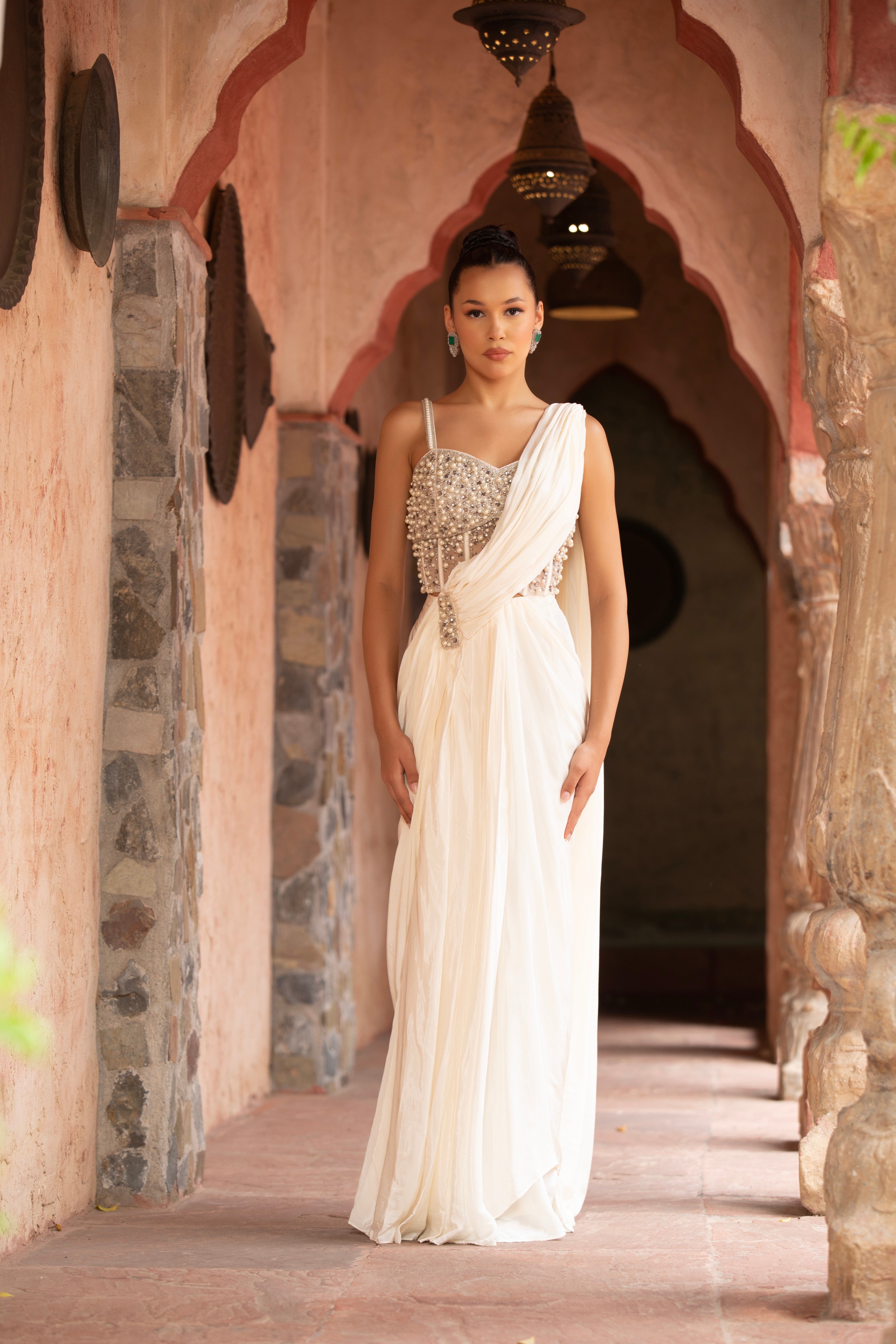 The Pearl Moonlight Saree