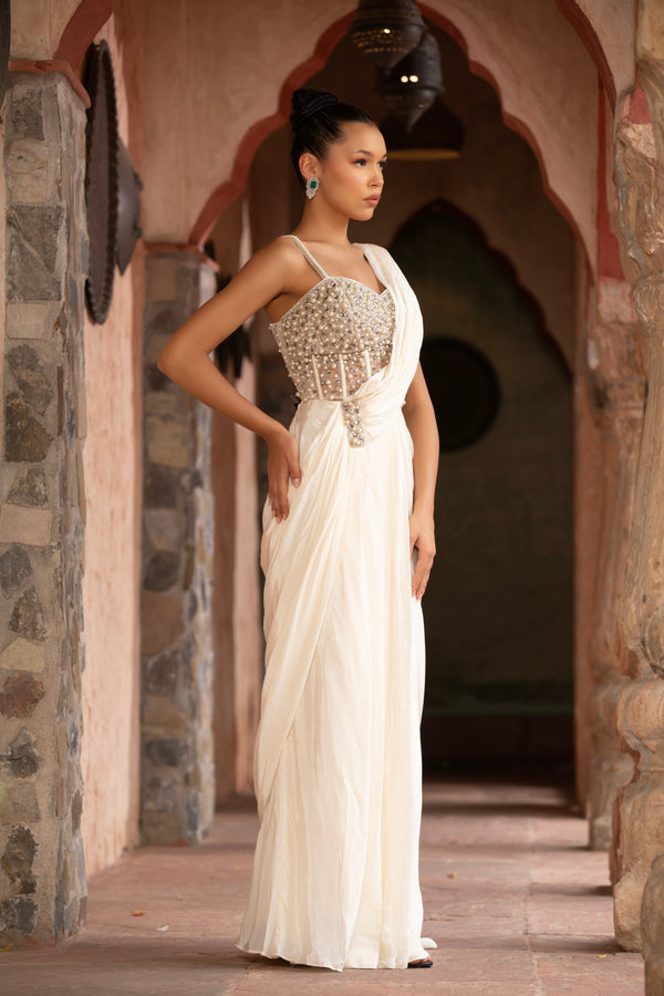 The Pearl Moonlight Saree