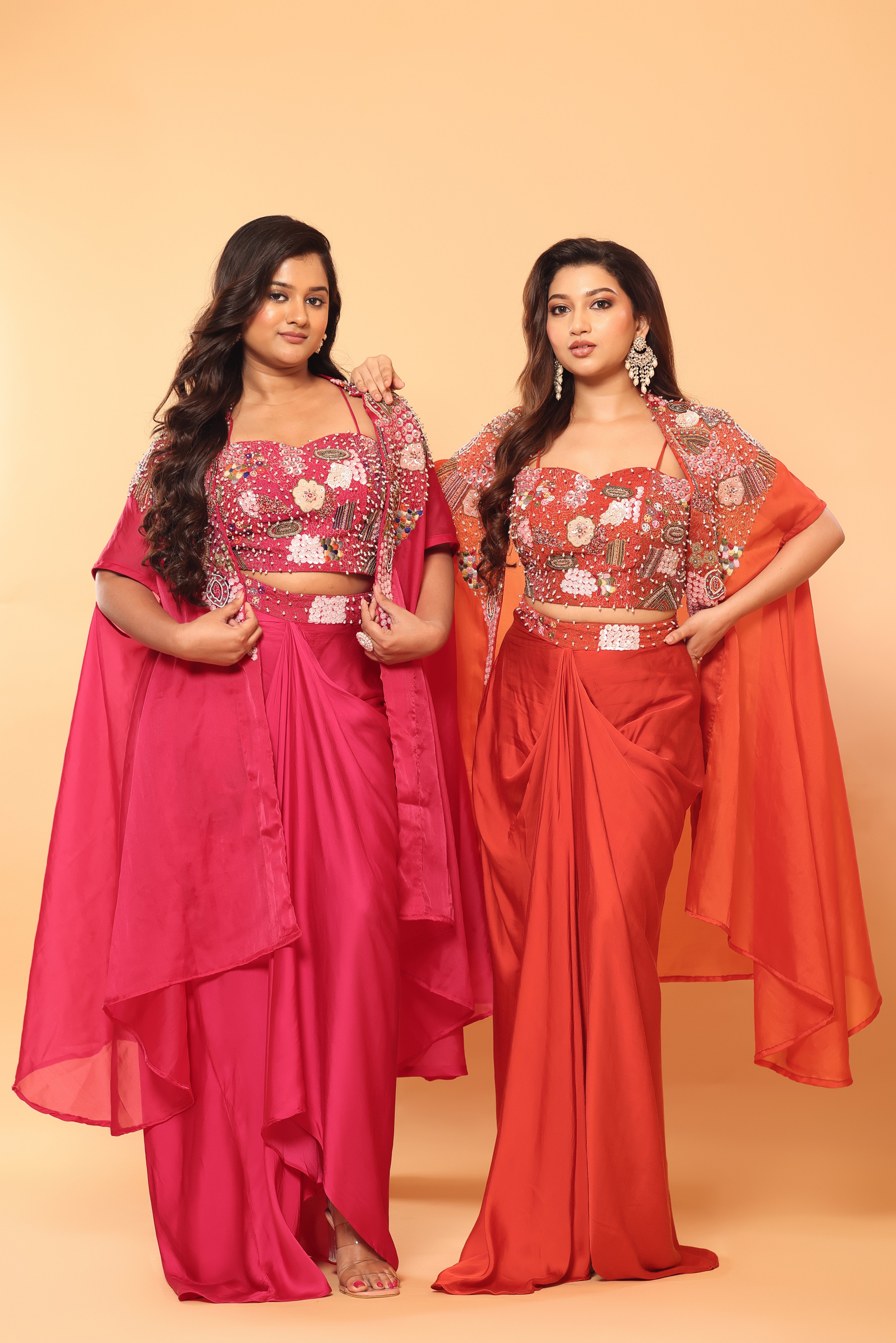 Bloom & Drape Embellished Cape Set