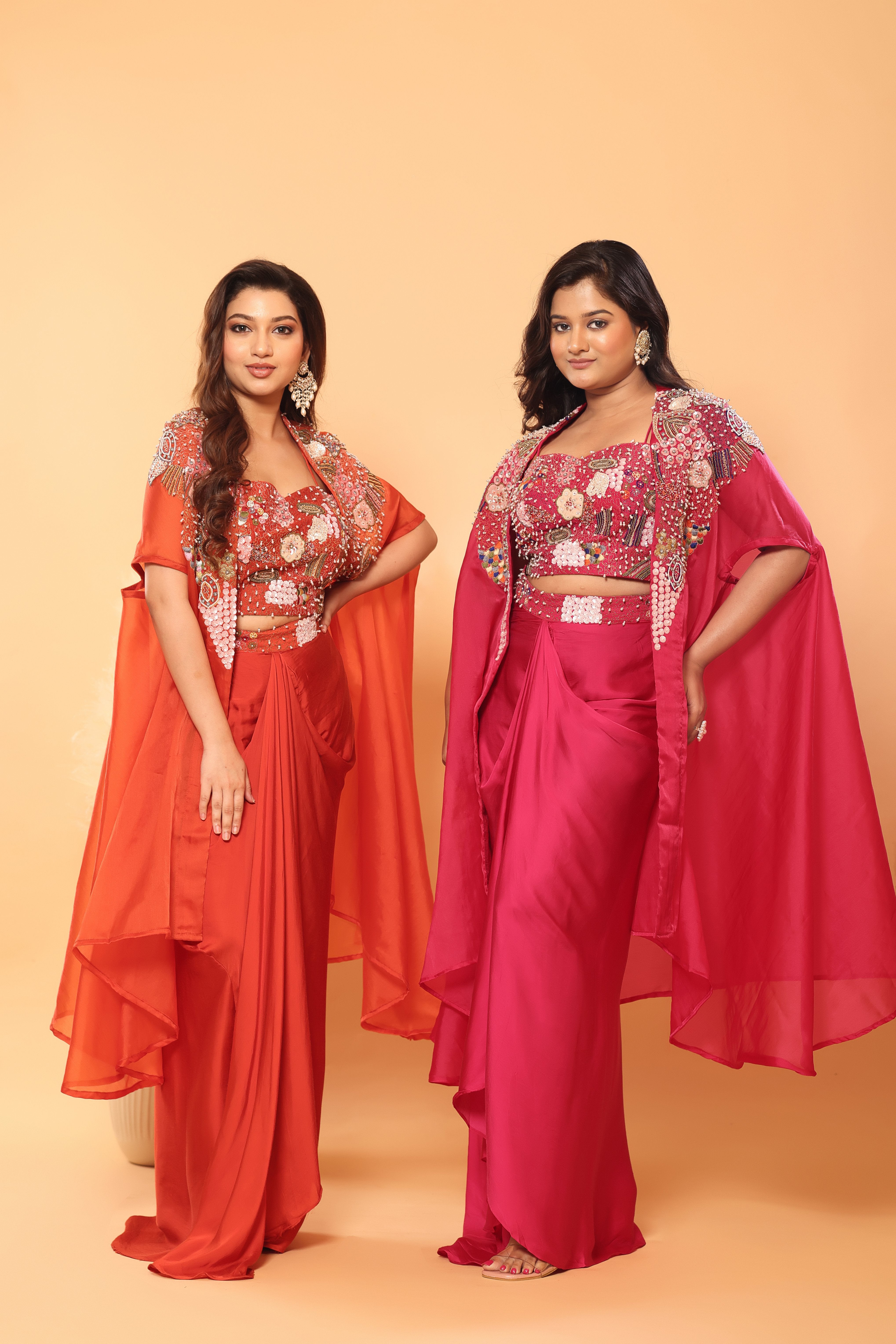 Bloom & Drape Embellished Cape Set
