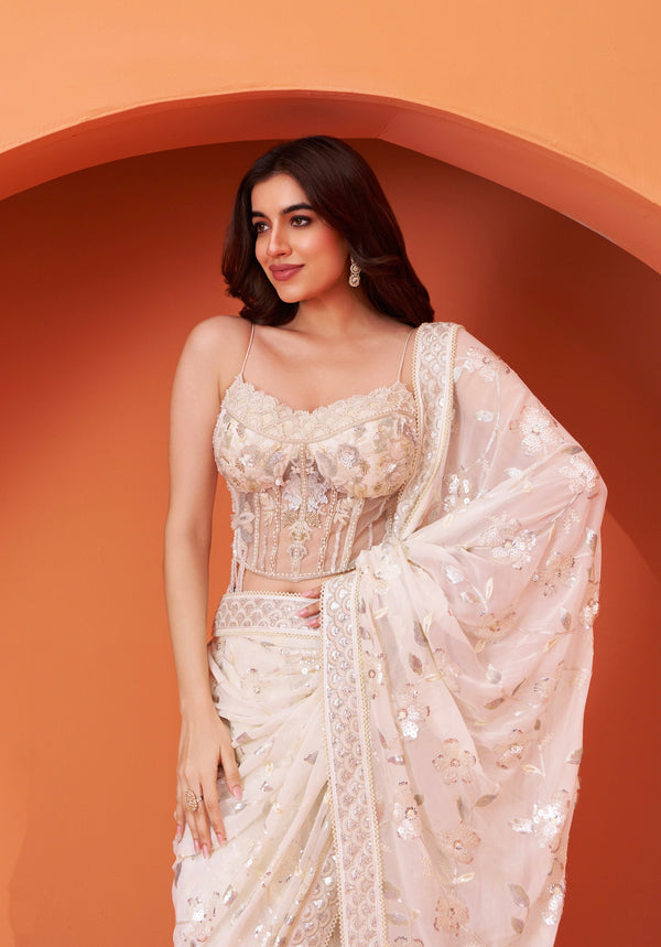 Ivory Bloom Ethereal Saree