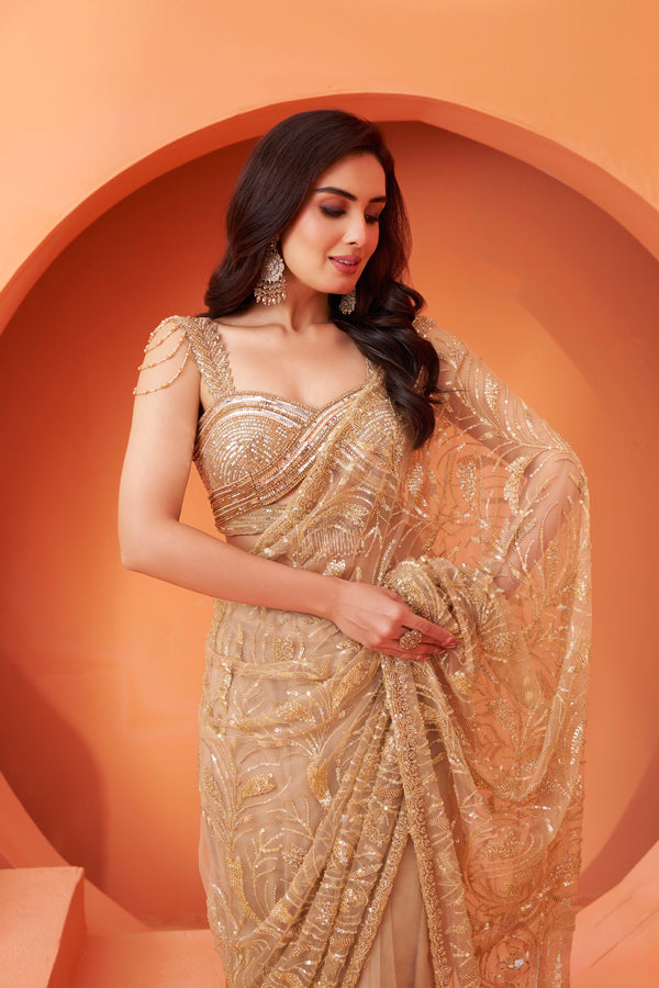 Gilded Radiance Sequin Saree