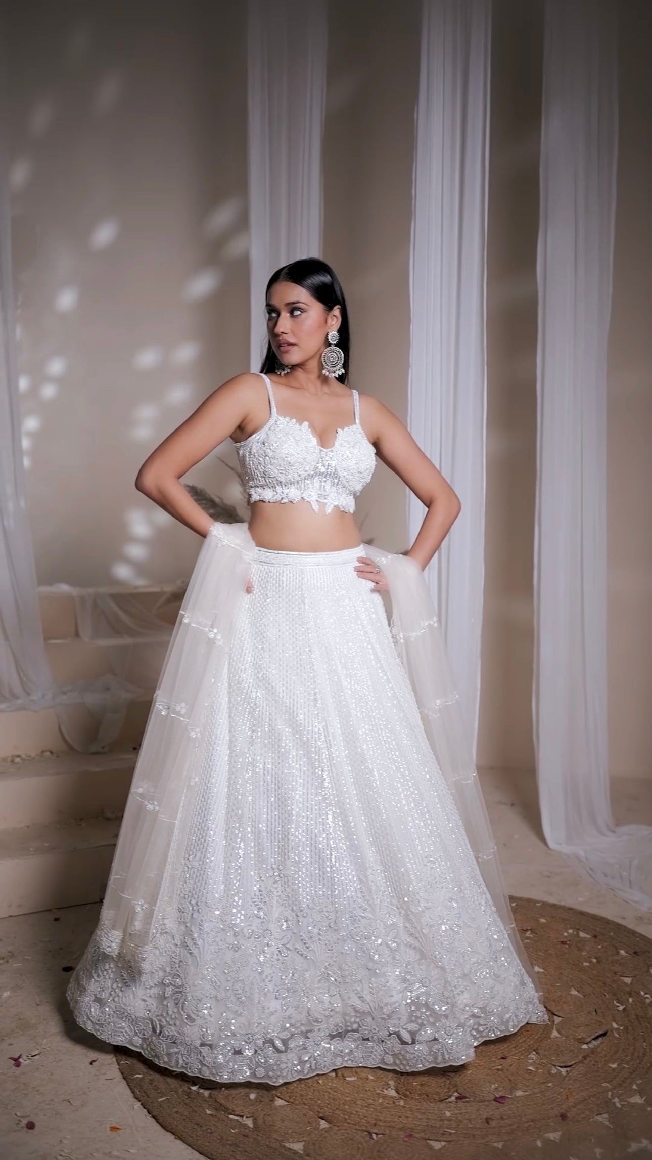 The Ivory Cloud Chikan Lehenga Set