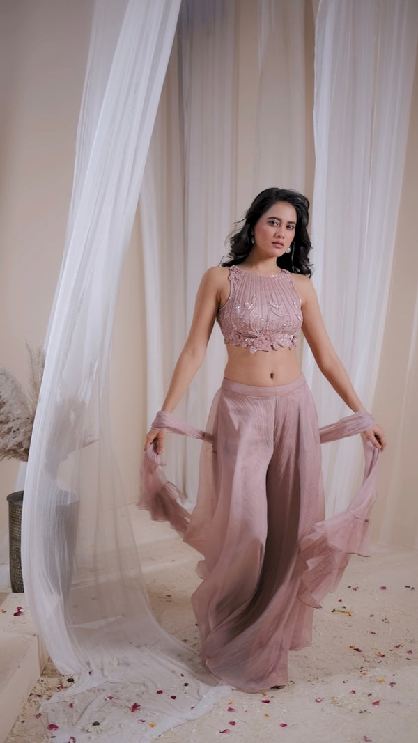 Rose Quartz Scalloped Set