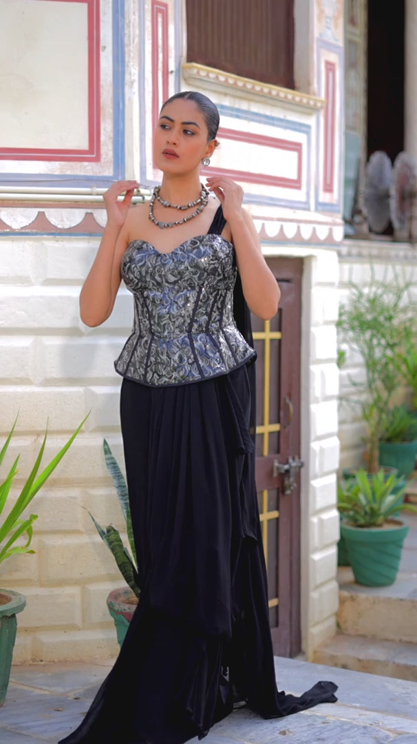 The Midnight Corset Two Piece