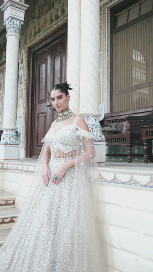 The Ivory Crystal Gala Lehenga Set