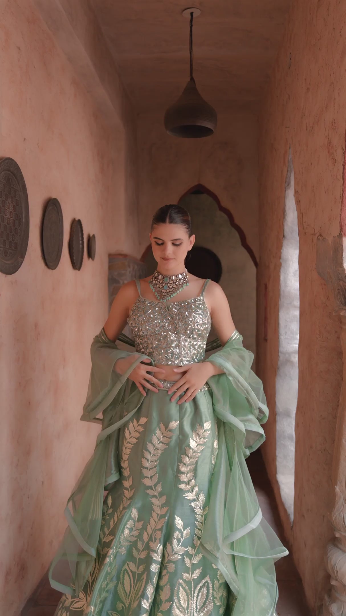 The Sage Blossom Fishcut Lehenga Set