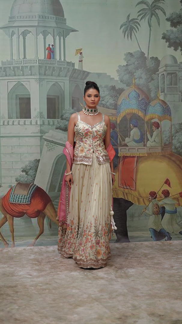 The Garden Tapestry Peplum Lehenga Set